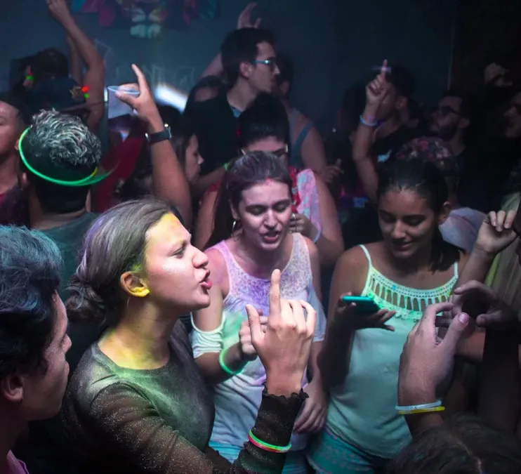 Crowded party where a budget portable speaker would be pushed to high volume